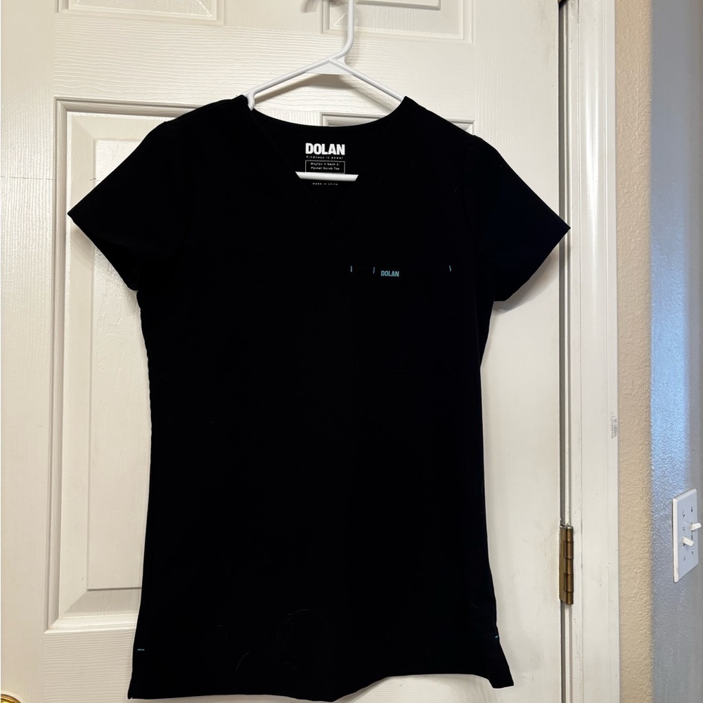 Dolan Women's Black Top scrub top and joggers set